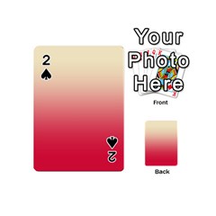 Cream Yellow To Crimson Red Linear Gradient Playing Cards 54 Designs (mini) by GradientsOmbre