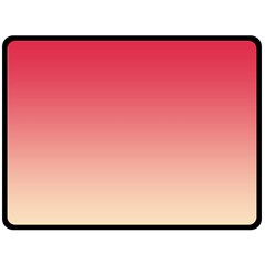 Crimson Red To Cream Yellow Linear Gradient Fleece Blanket (large) by GradientsOmbre