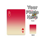 Crimson Red To Cream Yellow Linear Gradient Playing Cards 54 Designs (Mini) Front - HeartA