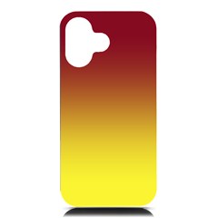 Burgundy Red To Electric Yellow Linear Gradient Iphone 16 Black Uv Print Pc Hardshell Case by GradientsOmbre