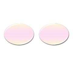 Cream Yellow To Pink Lace Bilinear Gradient Cufflinks (oval) by GradientsOmbre