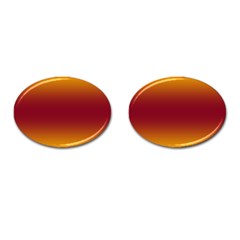 Amber Orange To Burgundy Red Bilinear Gradient Cufflinks (oval) by GradientsOmbre