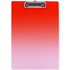 Scarlet Red To Pink Lace Linear Gradient A4 Acrylic Clipboard by GradientsOmbre