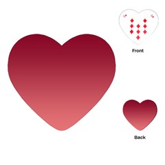 Burgundy Red To Coral Pink Linear Gradient Playing Cards Single Design (heart) by GradientsOmbre