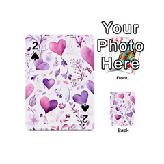 Hearts Love Purple Playing Cards 54 Designs (mini) by Grandong