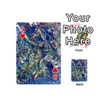 Blue Blend Playing Cards 54 Designs (Mini) Front - Heart9