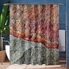 Red And Gray Rock Texture Print Shower Curtain 60  X 72  (medium)  by dflcprintsclothing