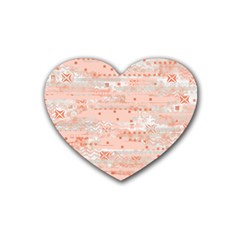 Boho Pattern Rubber Coaster (heart) by designsbymallika