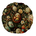 Charming Seamless Pattern Vintage Easter Floral Motif Large 18  Premium Round Cushions Front