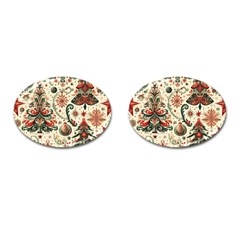 Christmas Tree Snow Cufflinks (oval) by Bedest
