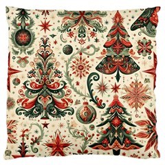 Christmas Tree Snow Large Premium Plush Fleece Cushion Case (one Side) by Bedest
