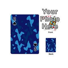 Blue Camouflage Pattern Playing Cards 54 Designs (mini) by kyorashop23