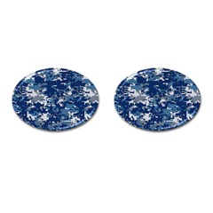 Blue, Camouflage, Cool, Navy, New, Pattern Cufflinks (oval) by kyorashop23