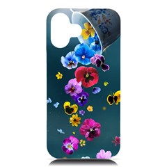 Falling Flowers, Art, Coffee Cup Iphone 16 Plus Black Uv Print Pc Hardshell Case by kyorashop23