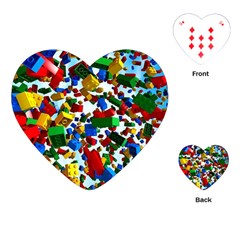 Falling Lego Bricks, Desenho, Fall, Games Playing Cards Single Design (heart) by kyorashop23