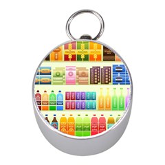 Supermarket Shelf Products Snacks Mini Silver Compasses by Cemarart