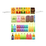 Supermarket Shelf Products Snacks Lightweight Drawstring Pouch (M) Front