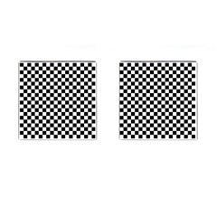 Pattern Checkered Squares Black White Pattern Cufflinks (square) by Sabxi