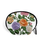 Embroidery Roses Floral Design Accessory Pouch (Small) Front