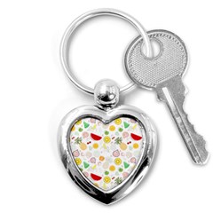 Pattern Seamless Texture Fruit Key Chain (heart) by Sabxi