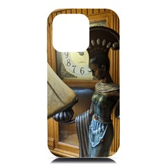 Clock And Lady Iphone 16 Pro Max Black Uv Print Pc Hardshell Case by bestdesignintheworld