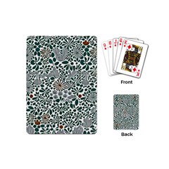 Retro Scandinavian Nordic Flowers Pattern 5 Playing Cards Single Design (mini) by violetheavensky