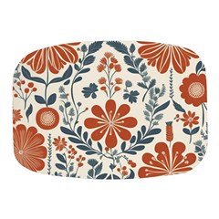 Retro Scandinavian Nordic Flowers Pattern 3 Mini Square Pill Box by violetheavensky