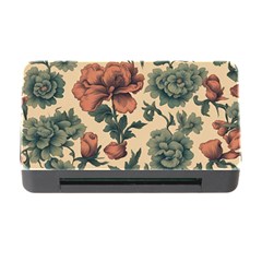 Victorian Beige And Teal Flower Pattern Memory Card Reader With Cf by violetheavensky