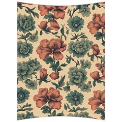 Victorian Beige And Teal Flower Pattern Back Support Cushion by violetheavensky