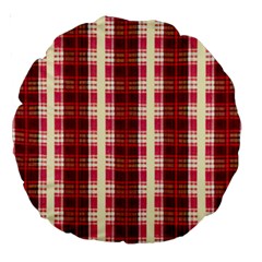Retro 60s 50s Plaid Pattern 4 Large 18  Premium Round Cushions by violetheavensky