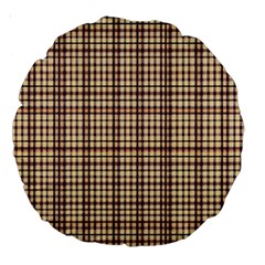 Retro 60s 50s Plaid Pattern 3 Large 18  Premium Round Cushions by violetheavensky