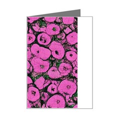 Mid Century Retro Floral 1970s 1960s Pattern 100 Mini Greeting Card by violetheavensky