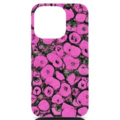 Mid Century Retro Floral 1970s 1960s Pattern 100 Iphone 14 Pro Black Uv Print Pc Hardshell Case by violetheavensky