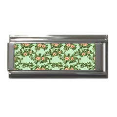 Retro 1880s Flowers Pattern 5 Superlink Italian Charm (9mm) by violetheavensky