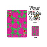 Mid Century Retro Floral 1970s 1960s Pattern 98 Playing Cards 54 Designs (Mini) Front - Heart6