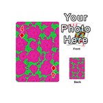 Mid Century Retro Floral 1970s 1960s Pattern 98 Playing Cards 54 Designs (Mini) Front - Diamond4