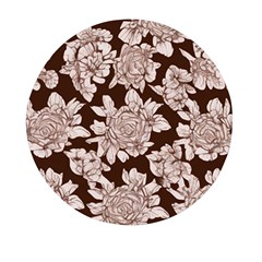 Mid Century Retro Floral 1970s 1960s Pattern 106 Mini Round Pill Box by violetheavensky