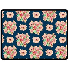 Retro 1880s Flowers Pattern 7 Fleece Blanket (large) by violetheavensky