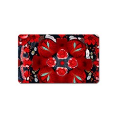 Mid Century Retro Floral 1970s 1960s Pattern 105 Magnet (name Card) by violetheavensky