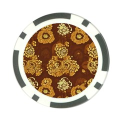 Mid Century Retro Floral 1970s 1960s Pattern 95 Poker Chip Card Guard (10 Pack) by violetheavensky