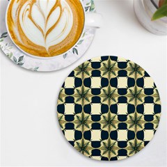 Royal Fractal Pattern Uv Print Round Tile Coaster by violetheavensky