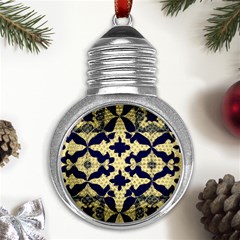 Royal Fractal Pattern 3 Metal Light Bulb Shape Ornament by violetheavensky