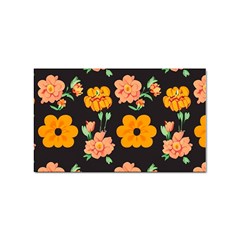 Retro 40s 50s Flowers Pattern Halloween 3 Sticker (rectangular) by violetheavensky
