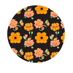 Retro 40s 50s Flowers Pattern Halloween 3 Mini Round Pill Box (pack Of 3) by violetheavensky