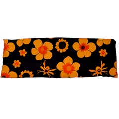 Retro 40s 50s Flowers Pattern Halloween One Side Body Pillow Cases by violetheavensky
