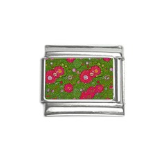 Mid Century Retro Floral 1970s 1960s Pattern 88 Italian Charm (9mm) by violetheavensky
