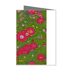 Mid Century Retro Floral 1970s 1960s Pattern 88 Mini Greeting Cards (pkg Of 8) by violetheavensky