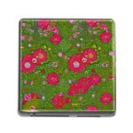 Mid Century Retro Floral 1970s 1960s Pattern 88 Memory Card Reader (Square 5 Slot) Front