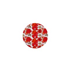 Mid Century Retro Floral 1970s 1960s Pattern 91 1  Mini Magnets by violetheavensky