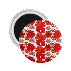 Mid Century Retro Floral 1970s 1960s Pattern 91 2 25  Magnets by violetheavensky